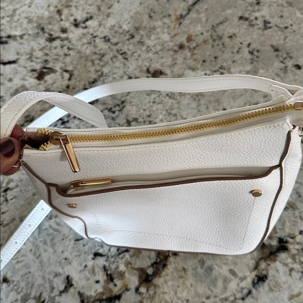 a. new day White Crossbody Bag gold hardware